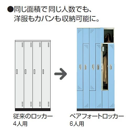 コクヨ ペアフォートロッカー 6人用ロッカー・扉W300mm シリンダー錠